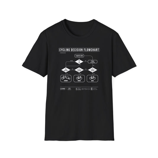 Cycling Decision Flowchart T-Shirt — Funny Bike Rider Graphic Tee