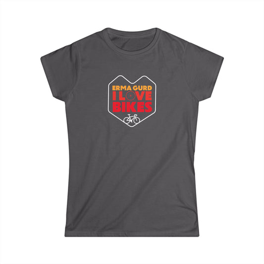 I Love Bikes Women's Tee, Casual Cycling T-Shirt, Gift for Cyclists, Bike Lover's Shirt, Fun Cycling Apparel, Outdoor Enthusiast Top